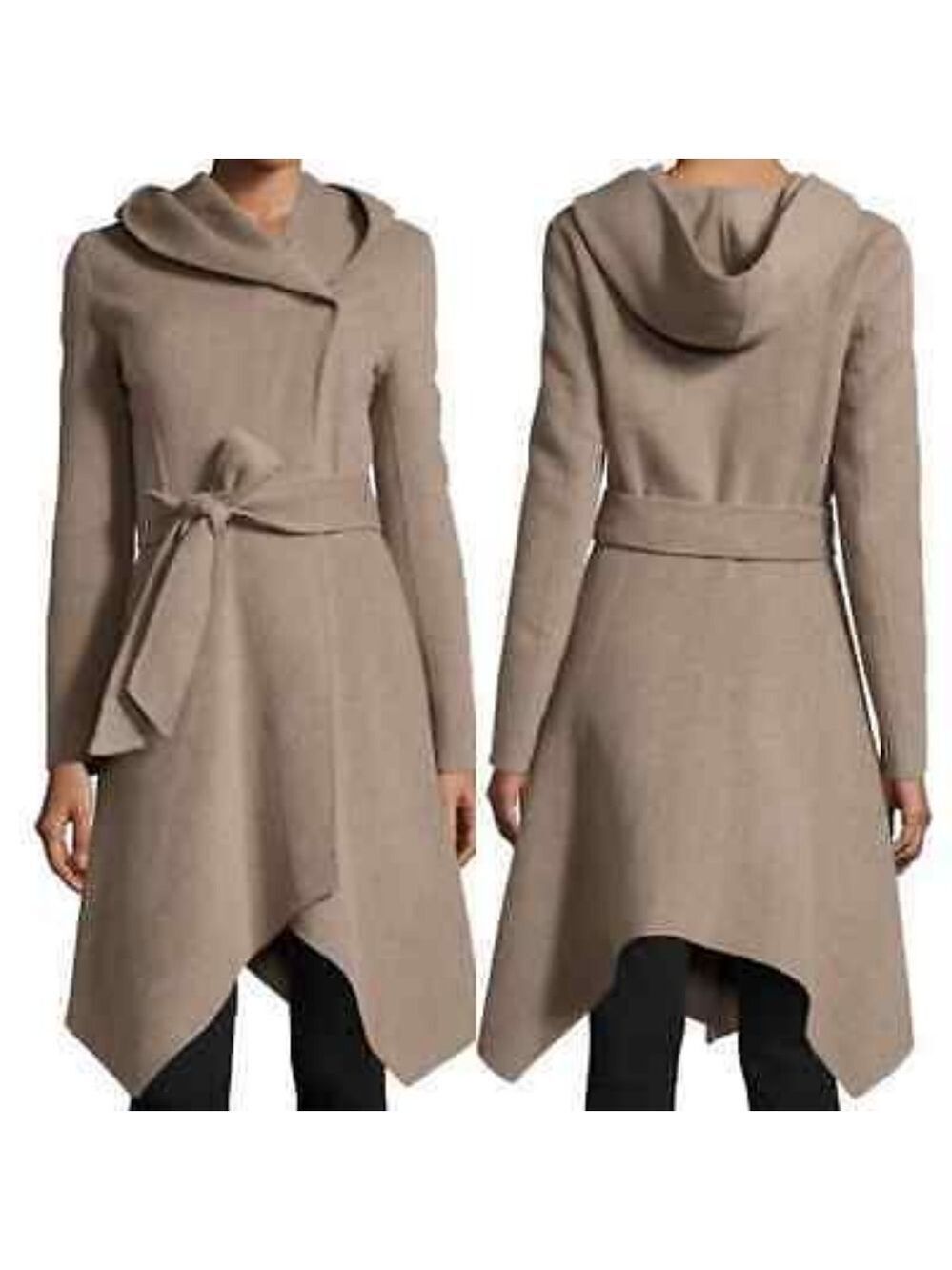 3X HP. Zac Posen Sophia Wool Blend Tie Coat